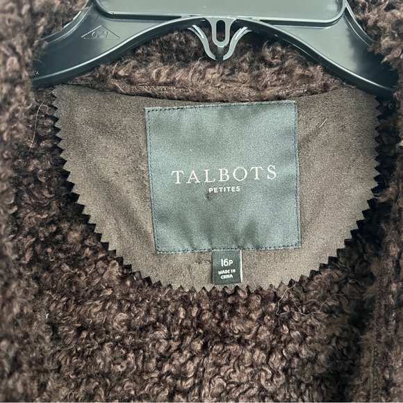 Talbots Faux Fur Brown Vest Size 16P - Picture 5 of 7